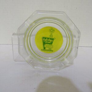 VTG Holiday Inn The World Innkeeper Hexagon Clear Glass Ashtray Advertisement